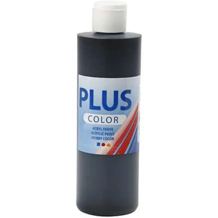 Plus Color hobbi festék, fekete, 250 ml/ 1 palack.