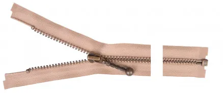 YKK Levehető Cipzár Antik Réz 65cm 4mm Bézs