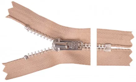 YKK Cipzár Alumínium 6cm 4mm Homok