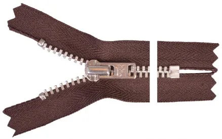 YKK Cipzár Alumínium 22cm 4mm Barna