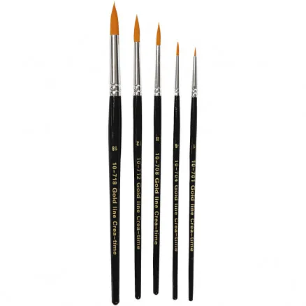 Gold Line ecsetek, 1–18. sz., A: 2–7 mm, kerek, 5 db